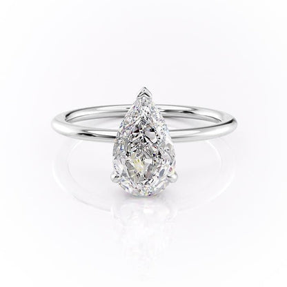 The Rose — Pear Lab Diamond Secret Halo Engagement Ring VI