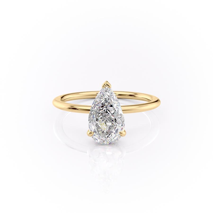 The Rose — Pear Lab Diamond Secret Halo Engagement Ring VI