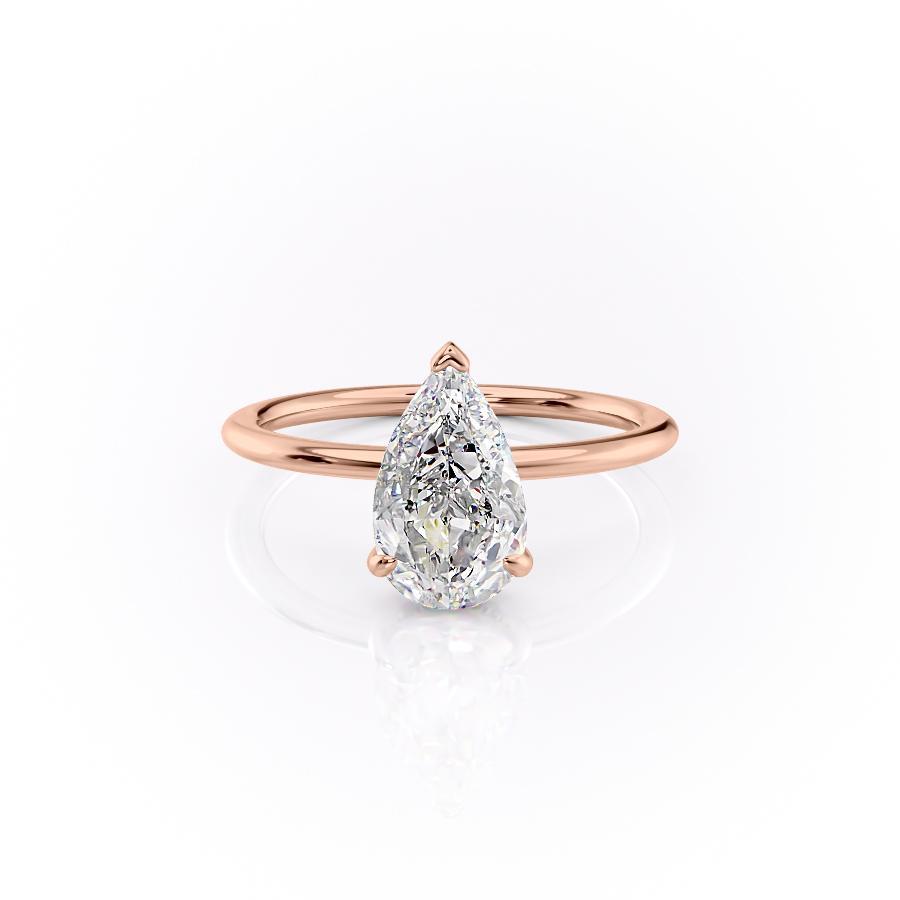 The Rose — Pear Lab Diamond Secret Halo Engagement Ring VI