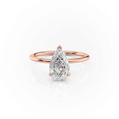 The Rose — Pear Lab Diamond Secret Halo Engagement Ring VI