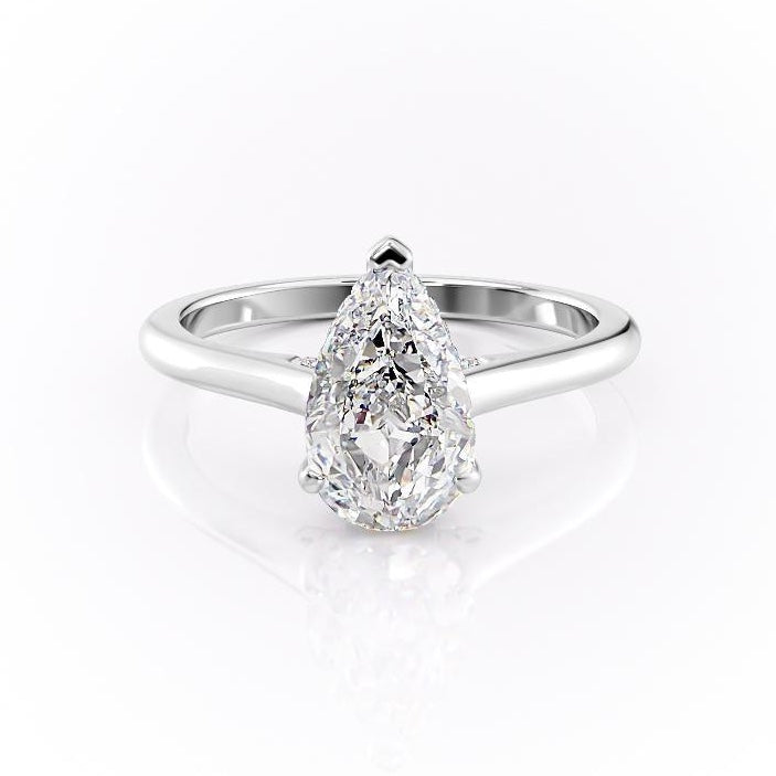 The Rose — Pear Lab Diamond Secret Halo Engagement Ring V