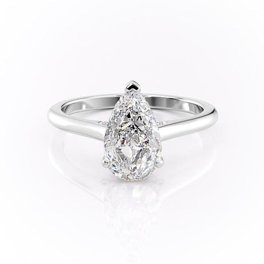 The Rose — Pear Lab Diamond Secret Halo Engagement Ring V
