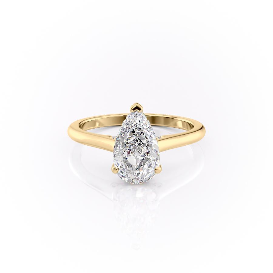 The Rose — Pear Lab Diamond Secret Halo Engagement Ring V