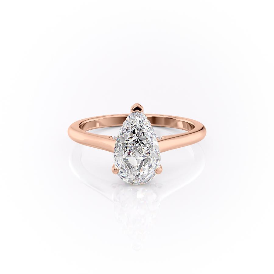 The Rose — Pear Lab Diamond Secret Halo Engagement Ring V