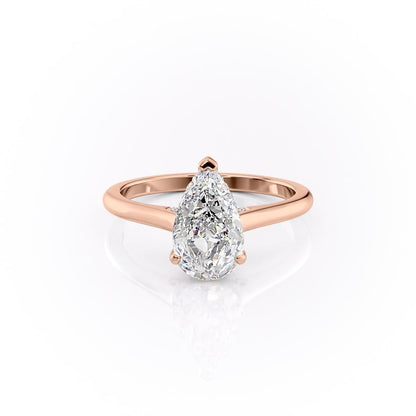 The Rose — Pear Lab Diamond Secret Halo Engagement Ring V