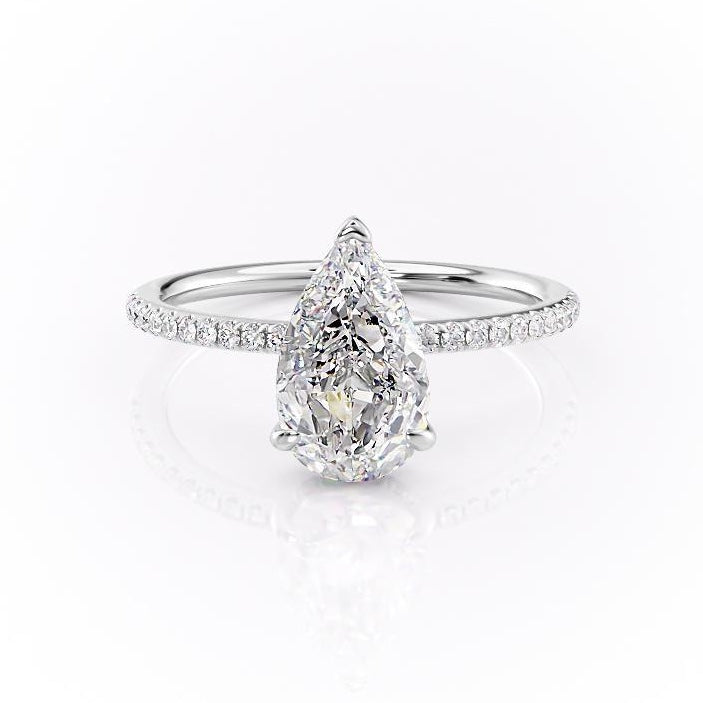 The Rose — Pear Lab Diamond Secret Halo Engagement Ring IV