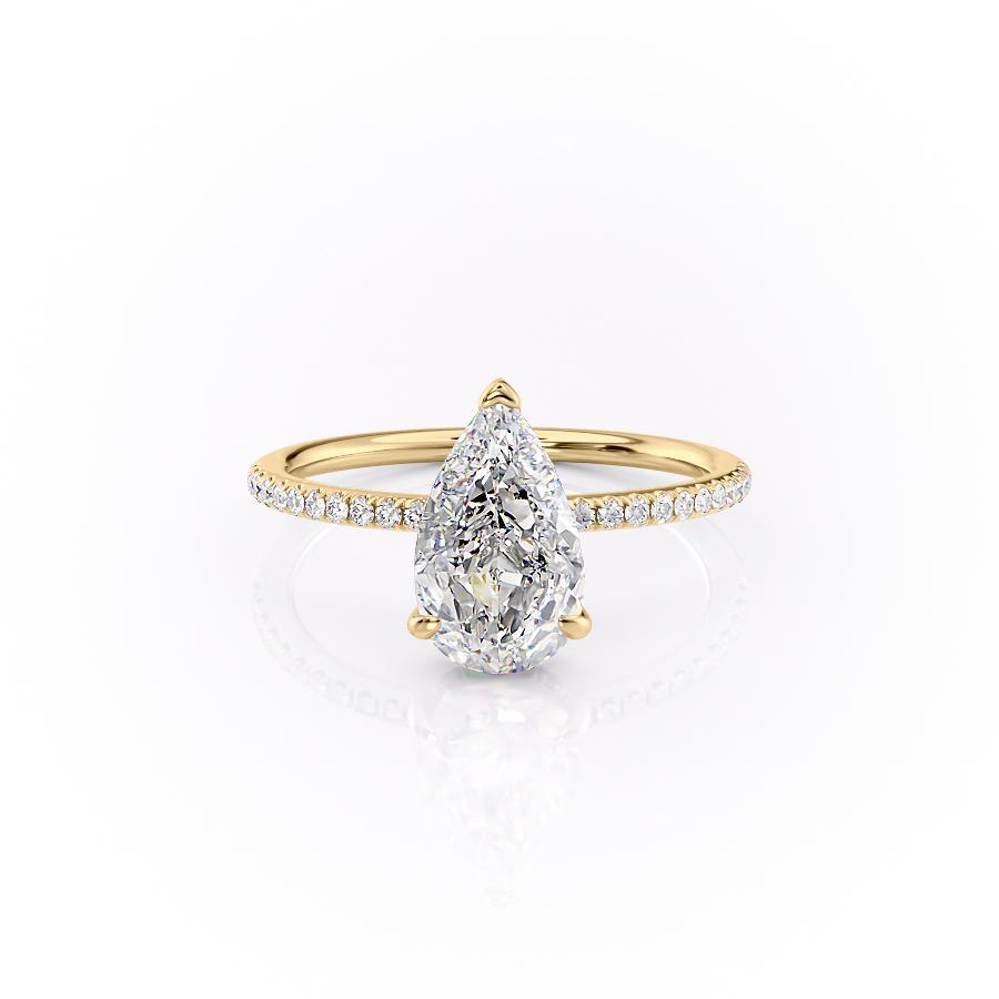 The Rose — Pear Lab Diamond Secret Halo Engagement Ring IV