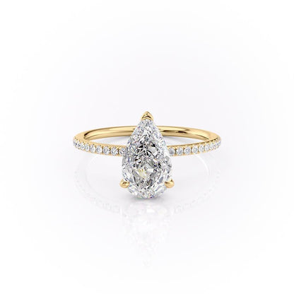 The Rose — Pear Lab Diamond Secret Halo Engagement Ring IV