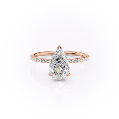 The Rose — Pear Lab Diamond Secret Halo Engagement Ring IV