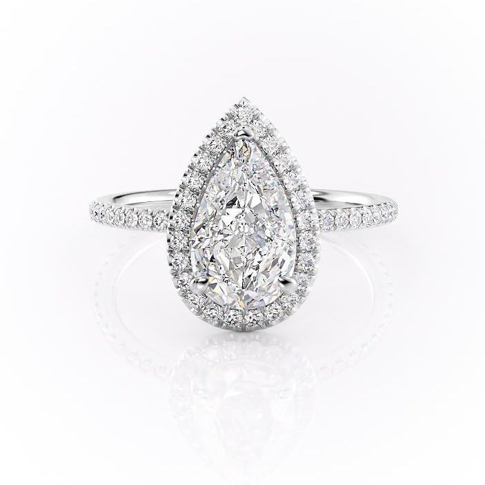 The Aurora — Pear Lab Diamond Halo Engagement Ring II