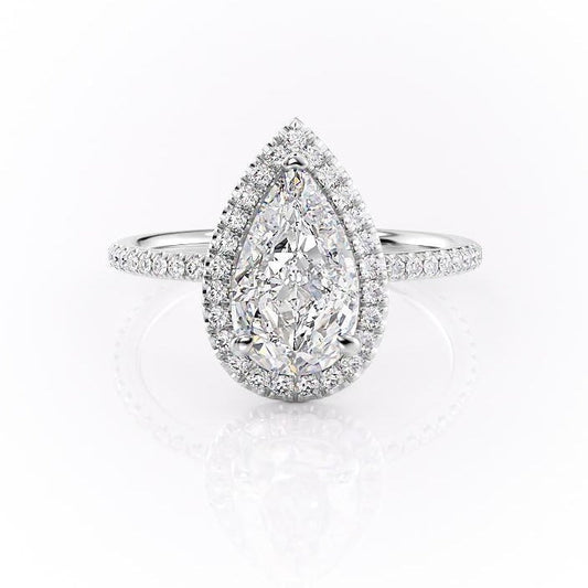The Aurora — Pear Lab Diamond Halo Engagement Ring II