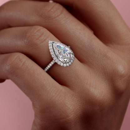 The Aurora — Pear Lab Diamond Halo Engagement Ring II