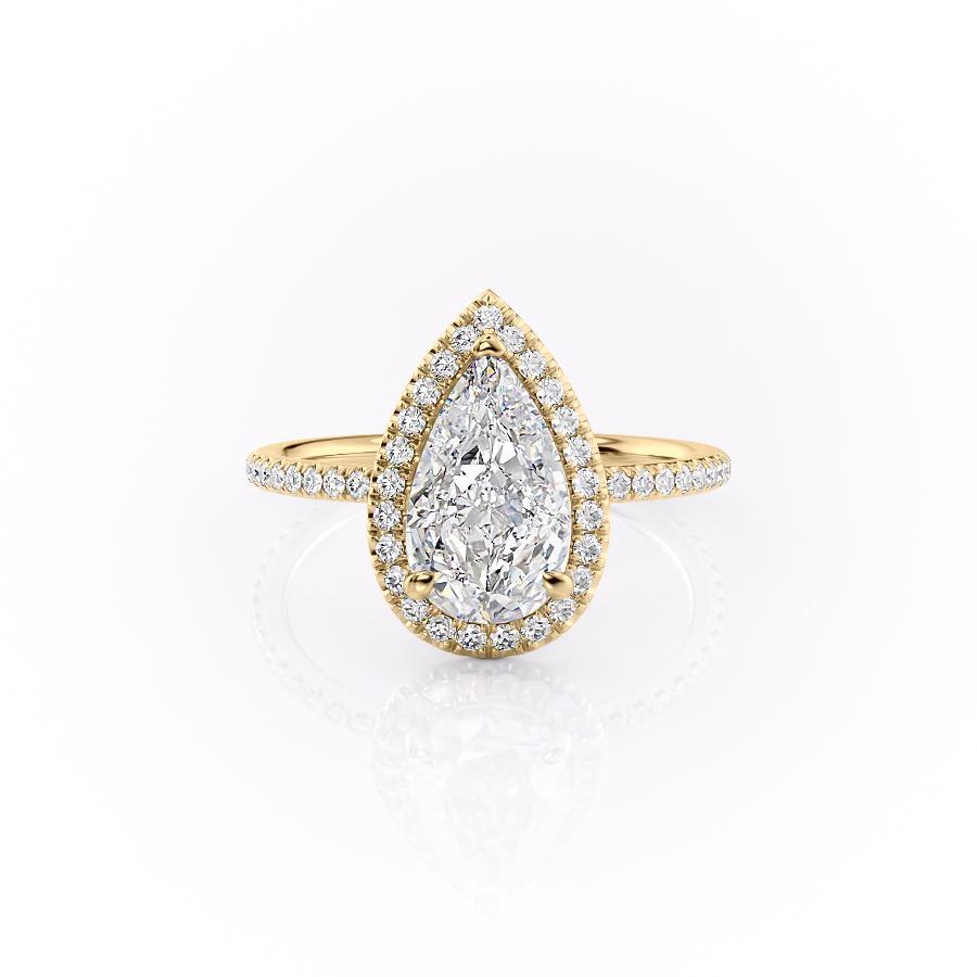 The Aurora — Pear Lab Diamond Halo Engagement Ring II