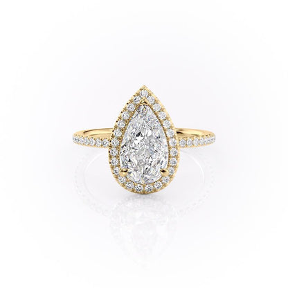 The Aurora — Pear Lab Diamond Halo Engagement Ring II