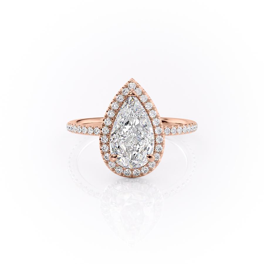 The Aurora — Pear Lab Diamond Halo Engagement Ring II
