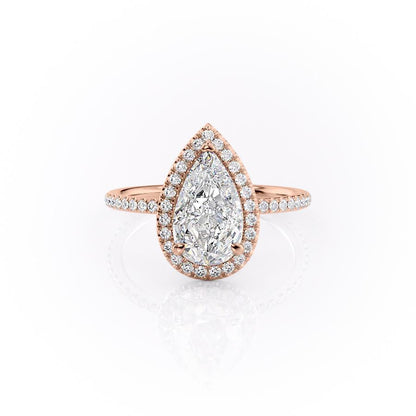 The Aurora — Pear Lab Diamond Halo Engagement Ring II