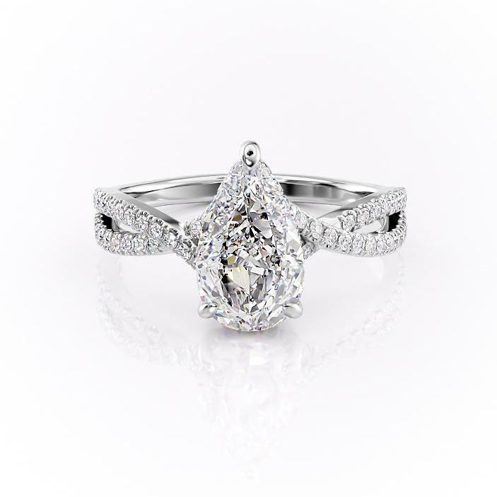 The Elise — Pear Lab Diamond Side-Stone Engagement Ring