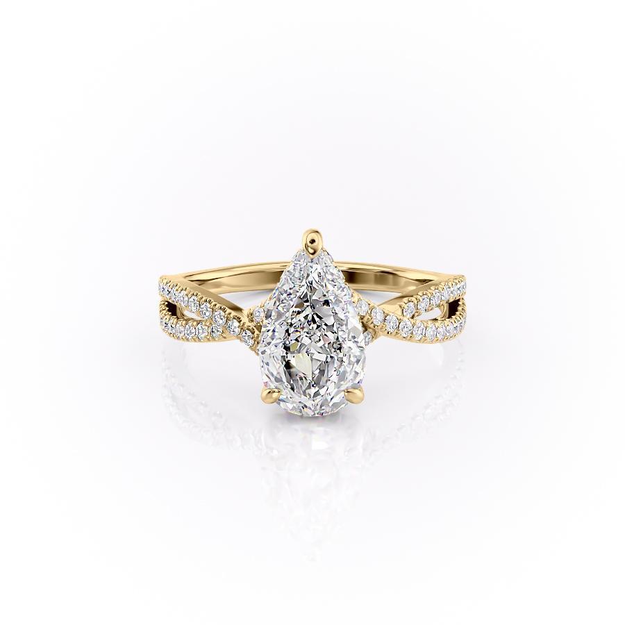 The Elise — Pear Lab Diamond Side-Stone Engagement Ring