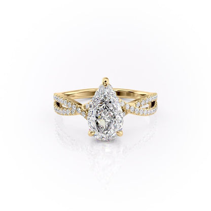 The Elise — Pear Lab Diamond Side-Stone Engagement Ring