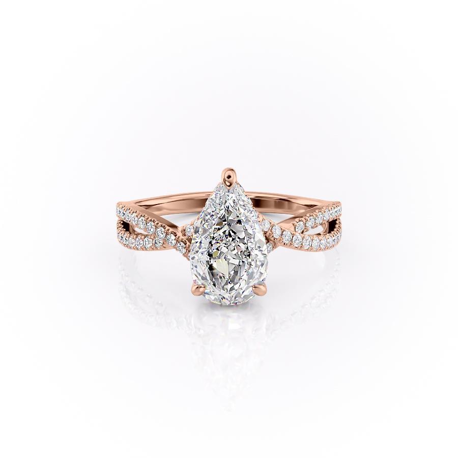 The Elise — Pear Lab Diamond Side-Stone Engagement Ring