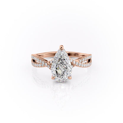 The Elise — Pear Lab Diamond Side-Stone Engagement Ring