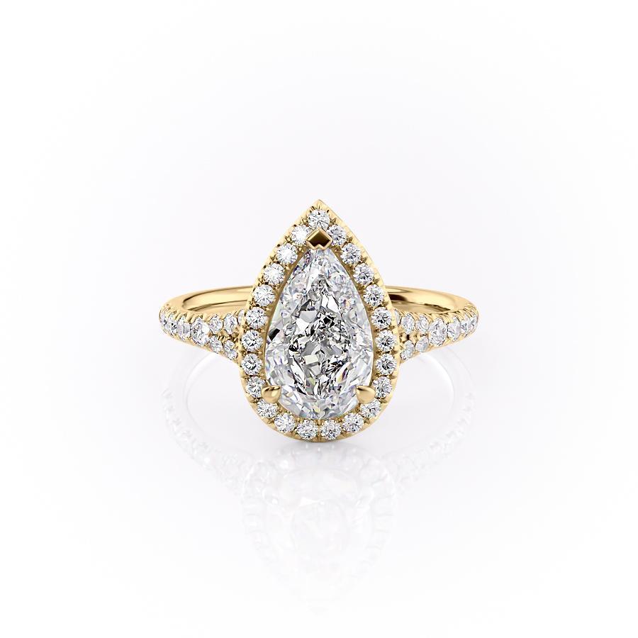 The Aurora — Pear Lab Diamond Halo Engagement Ring
