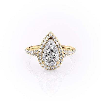 The Aurora — Pear Lab Diamond Halo Engagement Ring
