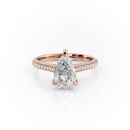 The Celeste — Pear Lab Diamond Pavé Shoulder Engagement Ring