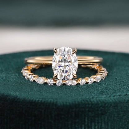 The Aurora Set — Oval Lab Diamond Bridal Wedding Ring Set IV