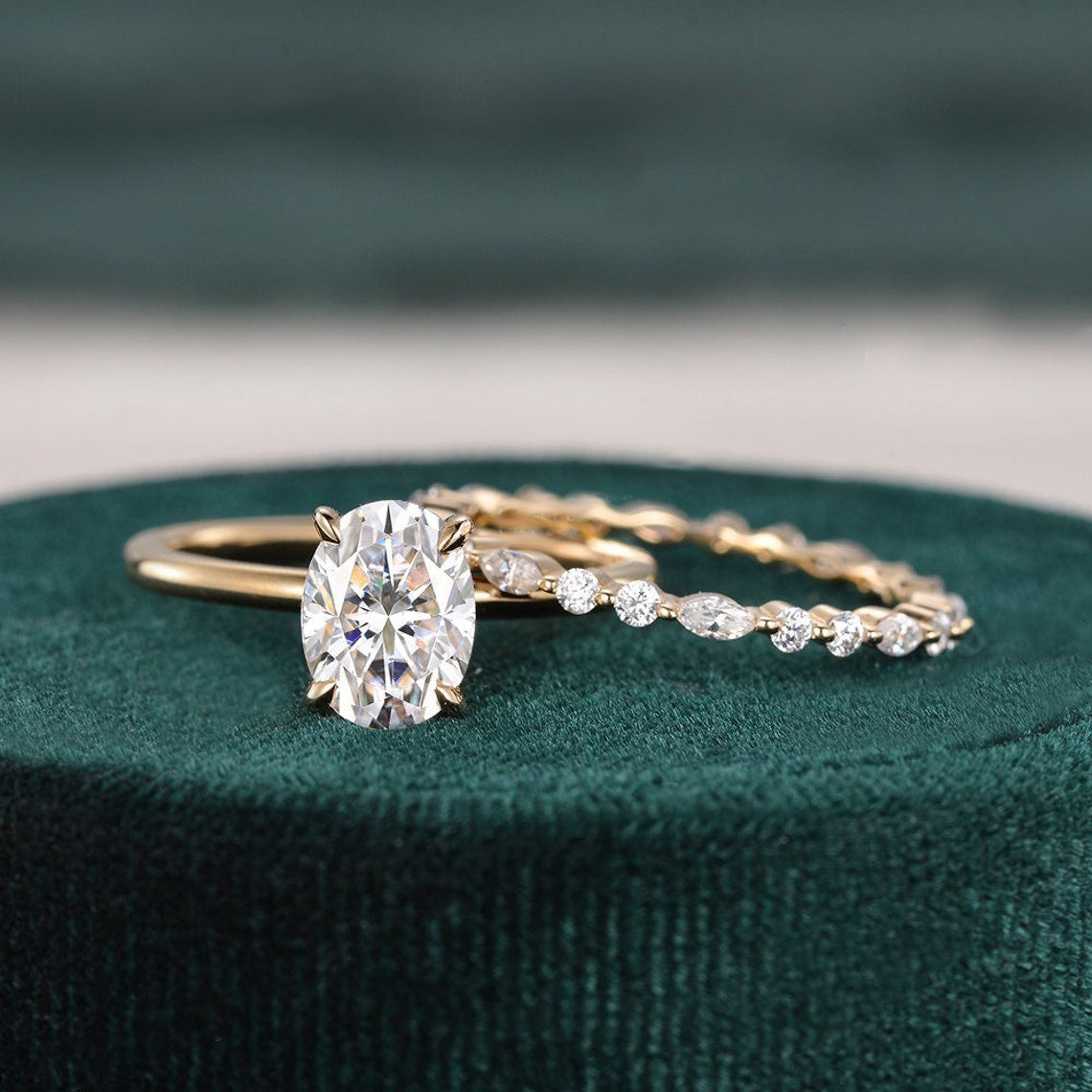 The Aurora Set — Oval Lab Diamond Bridal Wedding Ring Set IV