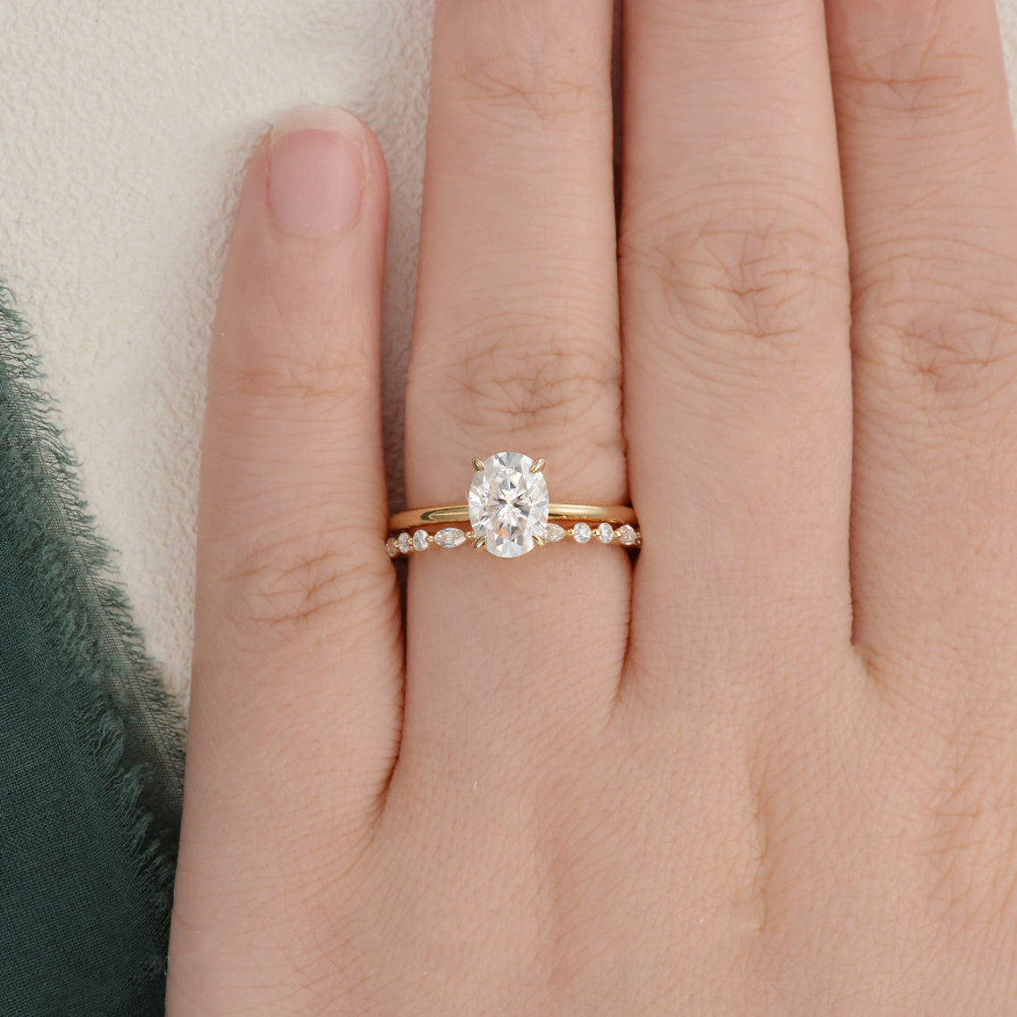 The Aurora Set — Oval Lab Diamond Bridal Wedding Ring Set IV