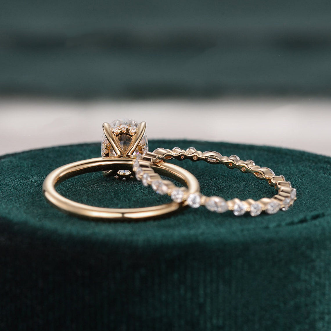 The Aurora Set — Oval Lab Diamond Bridal Wedding Ring Set IV