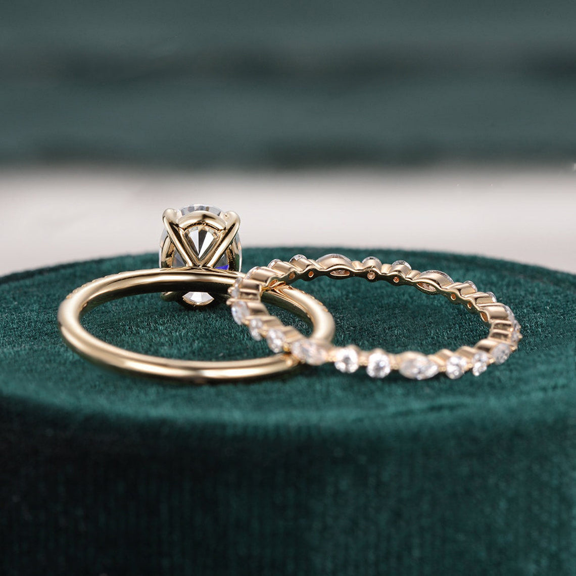 The Aurora Set — Oval Lab Diamond Bridal Wedding Ring Set III