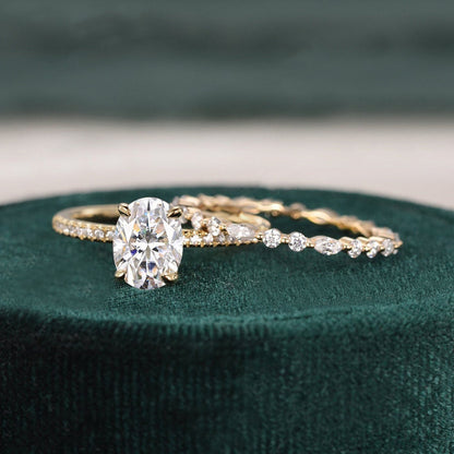 The Aurora Set — Oval Lab Diamond Bridal Wedding Ring Set III