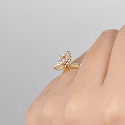 The Aurora Set — Emerald Lab Diamond Bridal Wedding Ring Set III