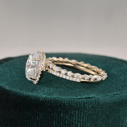 The Aurora Set — Oval Lab Diamond Bridal Wedding Ring Set II