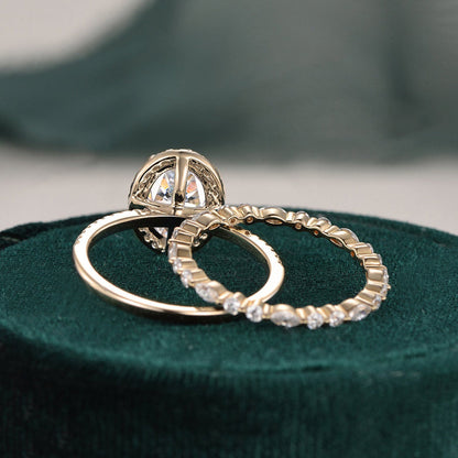 The Aurora Set — Oval Lab Diamond Bridal Wedding Ring Set II