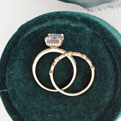 The Aurora Set — Emerald Lab Diamond Bridal Wedding Ring Set