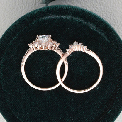 The Violet Set — Pear Lab Diamond Vintage Wedding Ring Set VII