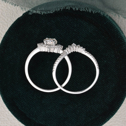 The Grace Set — Oval Lab Diamond Vintage Wedding Ring Set III