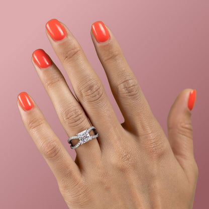 The Elise — Princess Lab Diamond Criss-Cross Engagement Ring