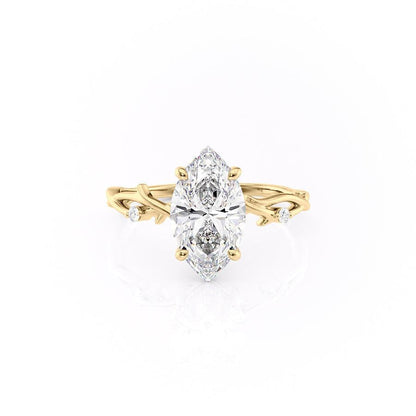 The Maeve — Marquise Lab Diamond Botanical Engagement Ring