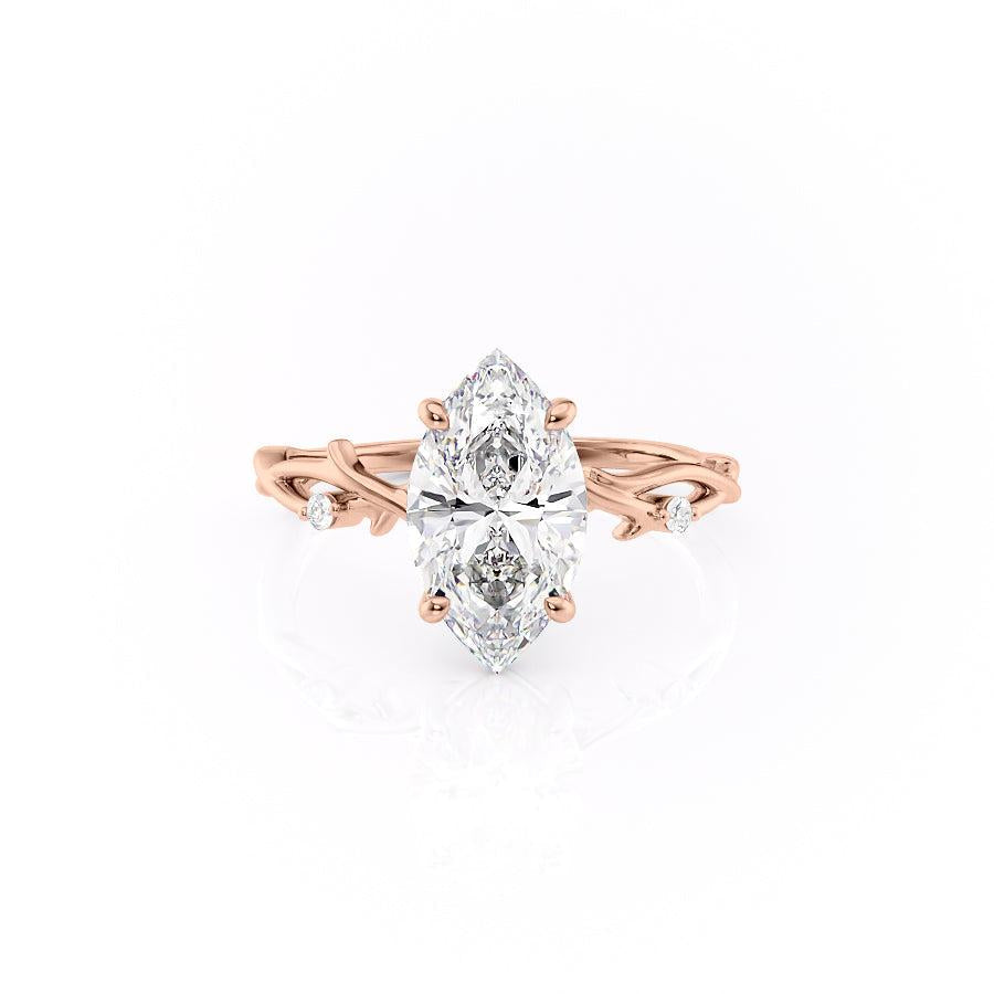 The Maeve — Marquise Lab Diamond Botanical Engagement Ring