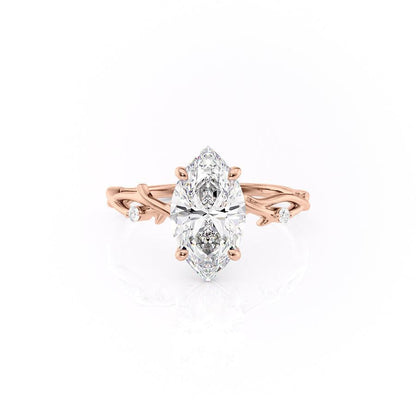 The Maeve — Marquise Lab Diamond Botanical Engagement Ring