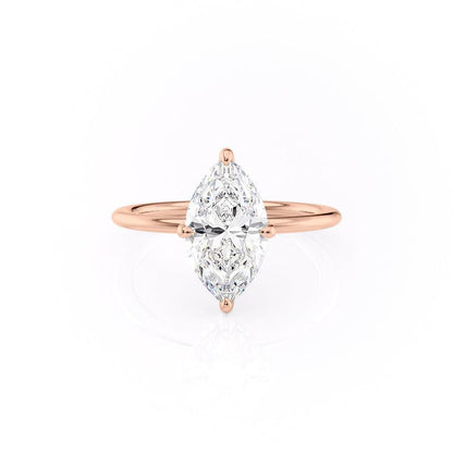 The Juliet — Marquise Lab Diamond Secret Halo Engagement Ring