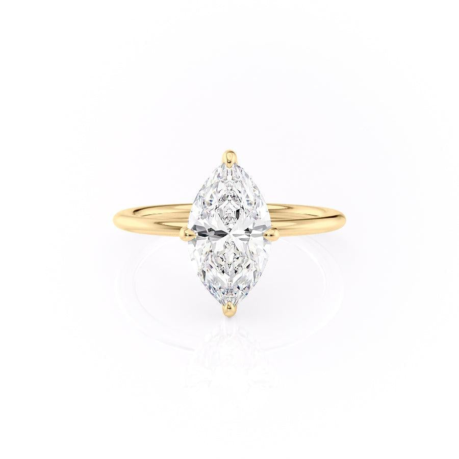 The Juliet — Marquise Lab Diamond Secret Halo Engagement Ring