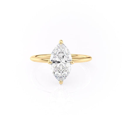 The Juliet — Marquise Lab Diamond Secret Halo Engagement Ring