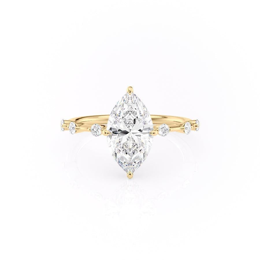 The Isla — Marquise Lab Diamond Side-Stone Engagement Ring