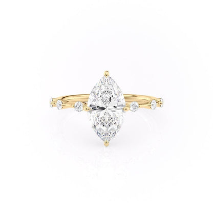 The Isla — Marquise Lab Diamond Side-Stone Engagement Ring