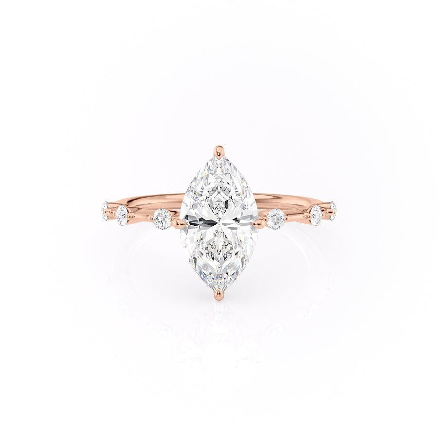 The Isla — Marquise Lab Diamond Side-Stone Engagement Ring